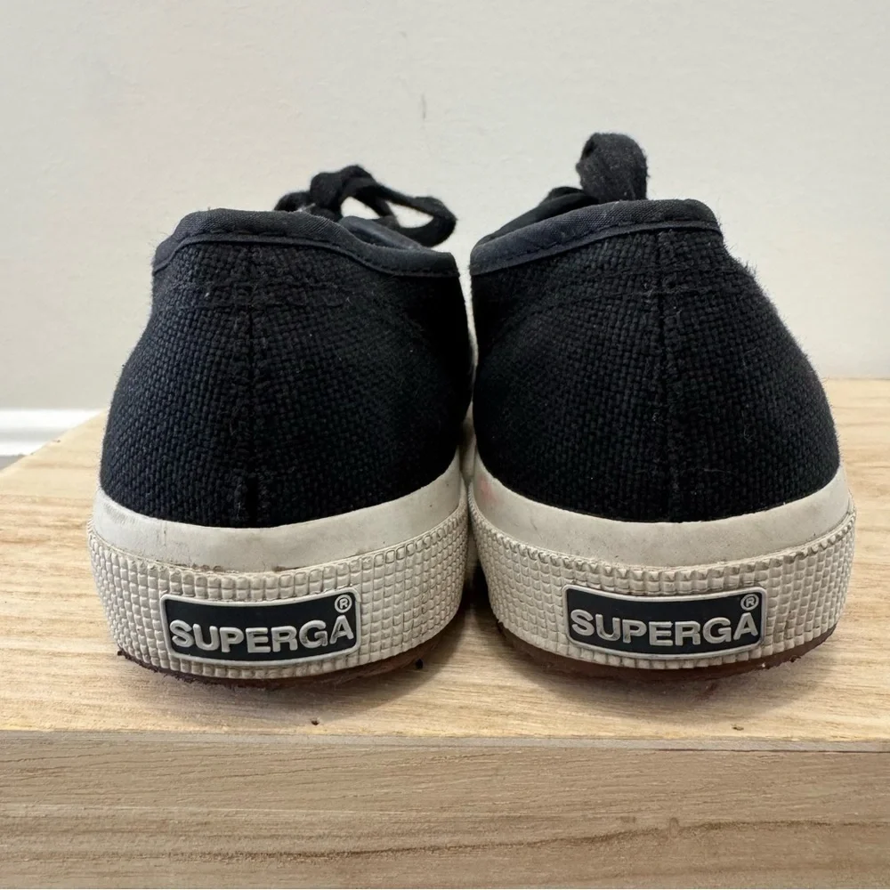 Superga black cotu